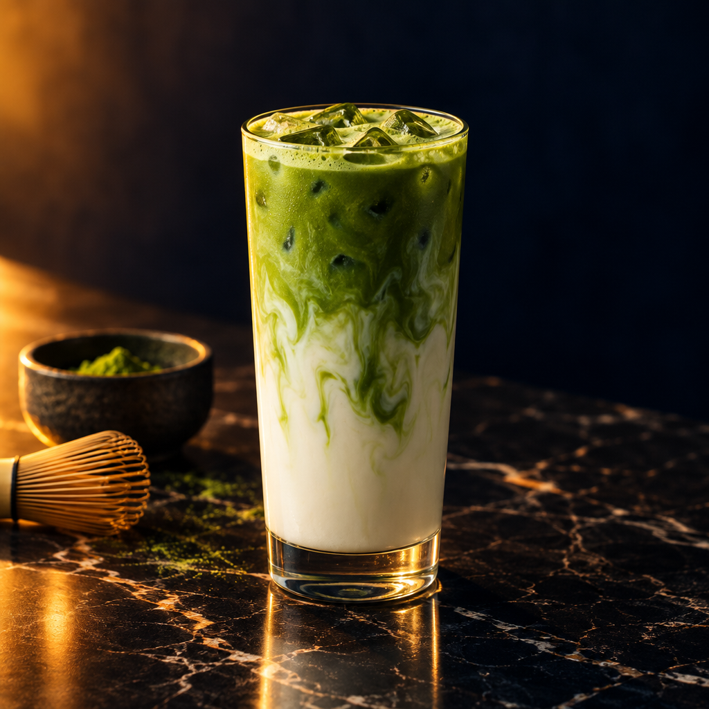Matcha latte (vanille, caramel)