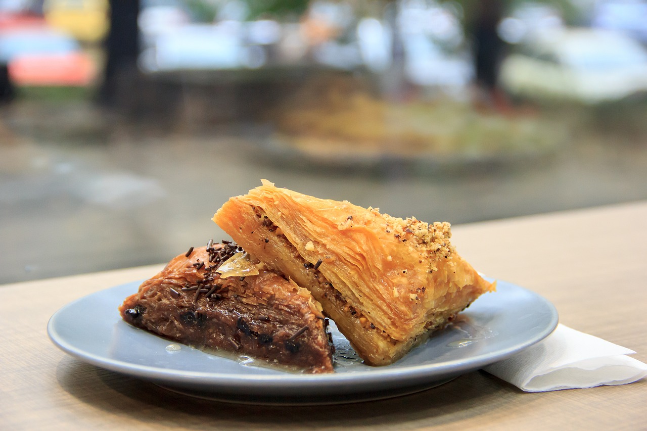 Golden pastry pieces on a plate
