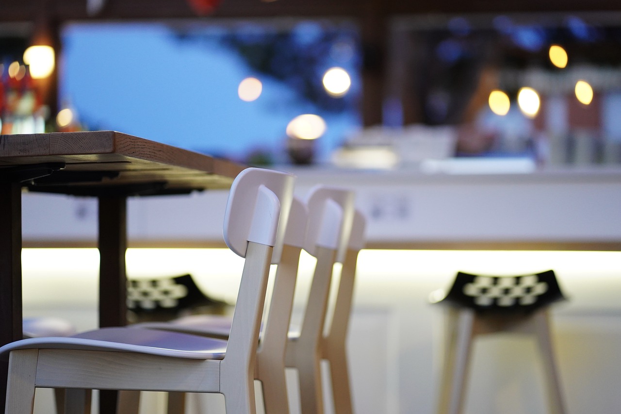 Tables set for a slow moment